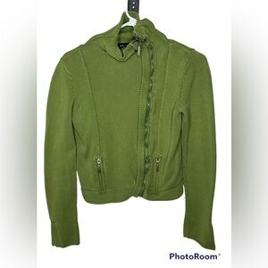 Axcess  By Liz Claiborne Zip Up Cropped Turtleneck Sweater Sz Med